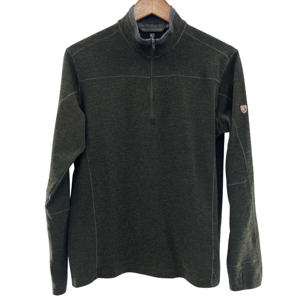 Kuhl Men’s Quarter Zip Long Sleeve Forrest Green Shirt Size Medium Gorpcore - Picture 1 of 7